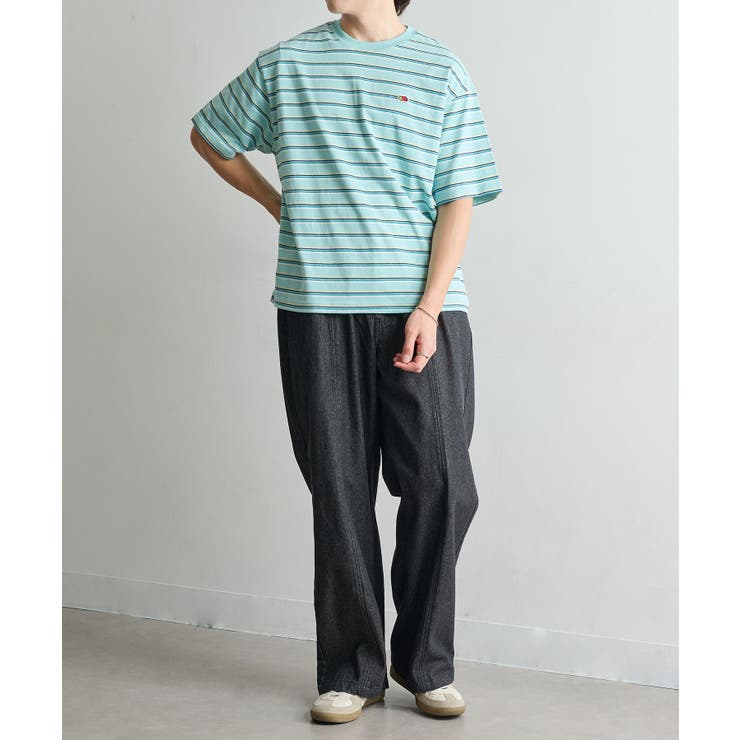【FRUIT OF THE LOOM】ピーチ起毛ボーダーTシャツ 袖ワッペン | SETUP7【WOMEN】 | 詳細画像24 