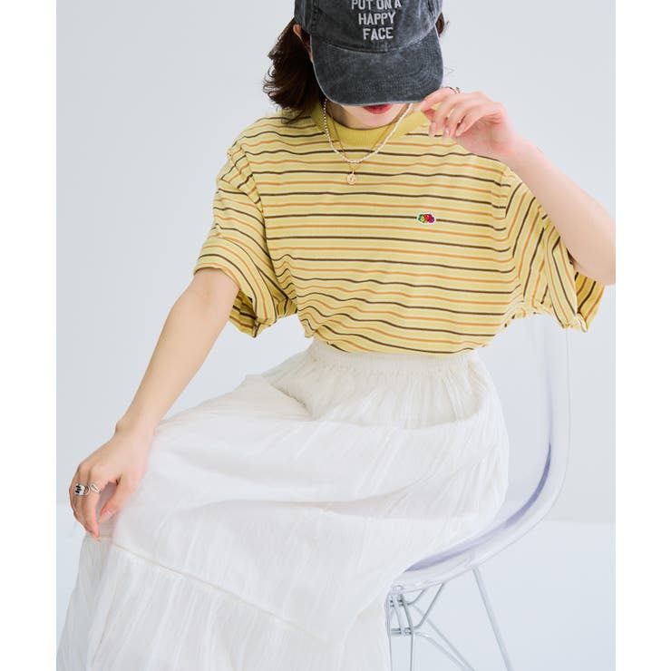 【FRUIT OF THE LOOM】ピーチ起毛ボーダーTシャツ 袖ワッペン | SETUP7【WOMEN】 | 詳細画像26 