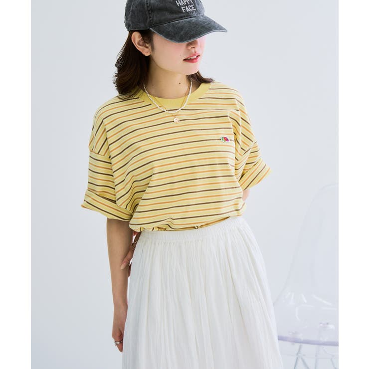 【FRUIT OF THE LOOM】ピーチ起毛ボーダーTシャツ 袖ワッペン | SETUP7【WOMEN】 | 詳細画像27 