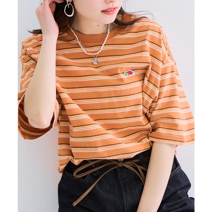 【FRUIT OF THE LOOM】ピーチ起毛ボーダーTシャツ 袖ワッペン | SETUP7【WOMEN】 | 詳細画像34 