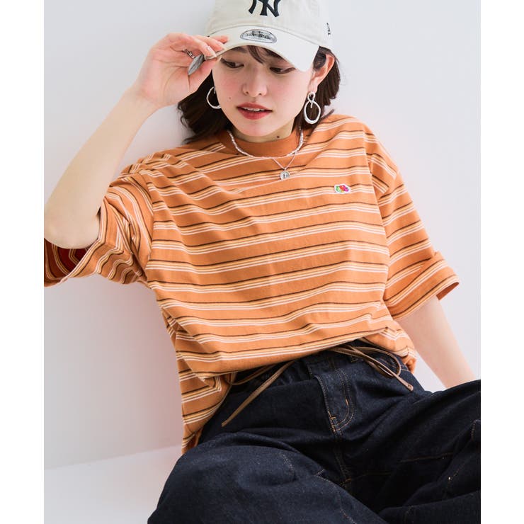 【FRUIT OF THE LOOM】ピーチ起毛ボーダーTシャツ 袖ワッペン | SETUP7【WOMEN】 | 詳細画像36 