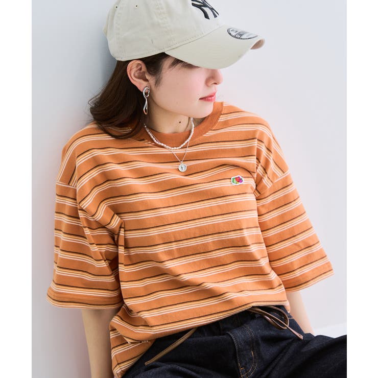 【FRUIT OF THE LOOM】ピーチ起毛ボーダーTシャツ 袖ワッペン | SETUP7【WOMEN】 | 詳細画像37 