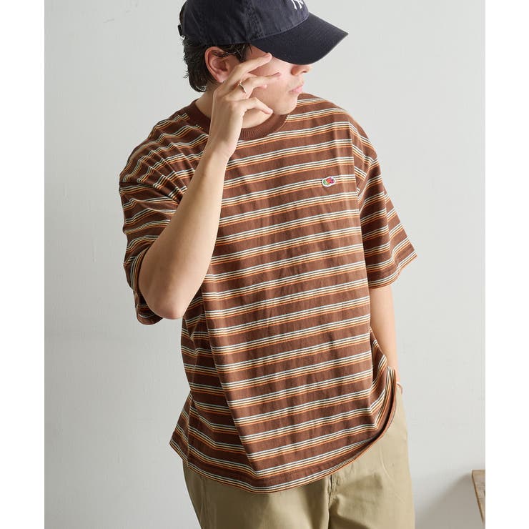 【FRUIT OF THE LOOM】ピーチ起毛ボーダーTシャツ 袖ワッペン | SETUP7【WOMEN】 | 詳細画像8 
