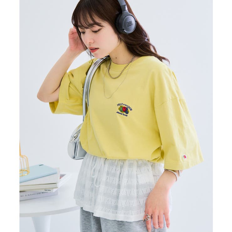 【FRUIT OF THE LOOM】バックプリントシャツ 袖ワッペン | SETUP7【WOMEN】 | 詳細画像18 