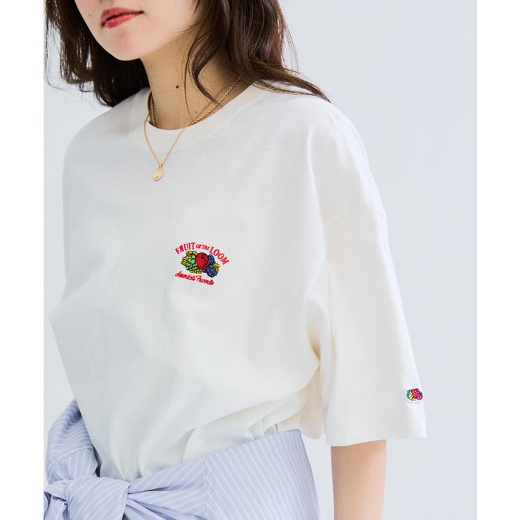 【FRUIT OF THE LOOM】バックプリントシャツ 袖ワッペン | SETUP7【WOMEN】 | 詳細画像2 