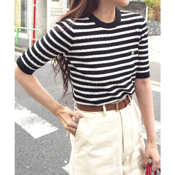 【U.S. POLO ASSN.】ワンポイント刺繍 クルーネックケーブルニット | SETUP7【WOMEN】 | 詳細画像10 