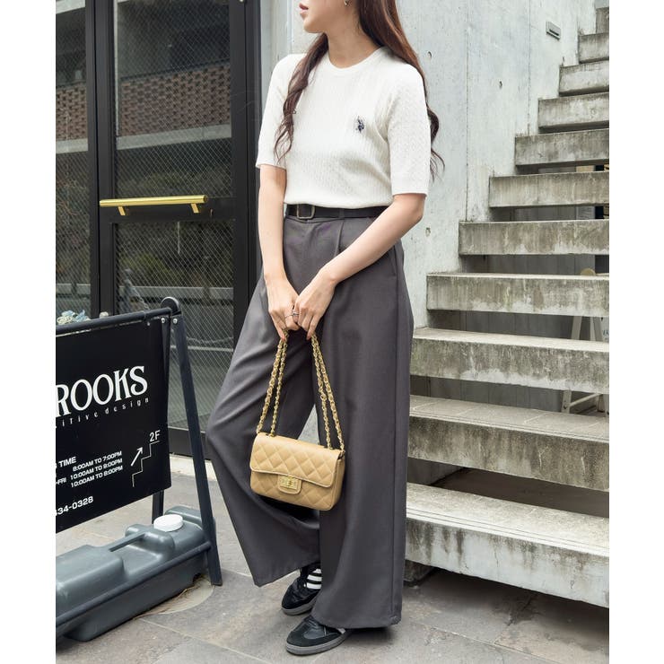 【U.S. POLO ASSN.】ワンポイント刺繍 クルーネックケーブルニット | SETUP7【WOMEN】 | 詳細画像16 