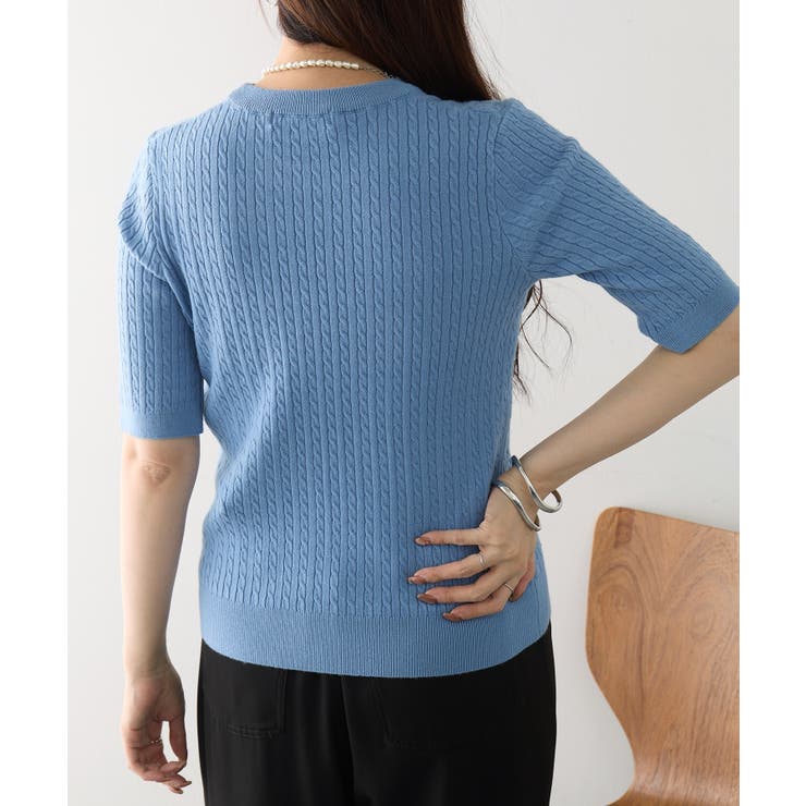 【U.S. POLO ASSN.】ワンポイント刺繍 クルーネックケーブルニット | SETUP7【WOMEN】 | 詳細画像28 