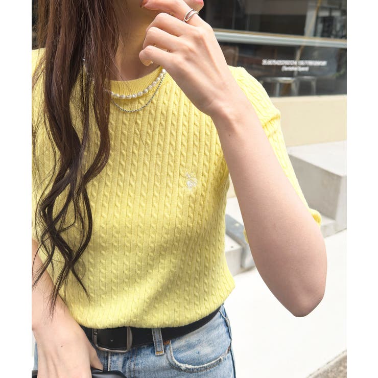 【U.S. POLO ASSN.】ワンポイント刺繍 クルーネックケーブルニット | SETUP7【WOMEN】 | 詳細画像31 