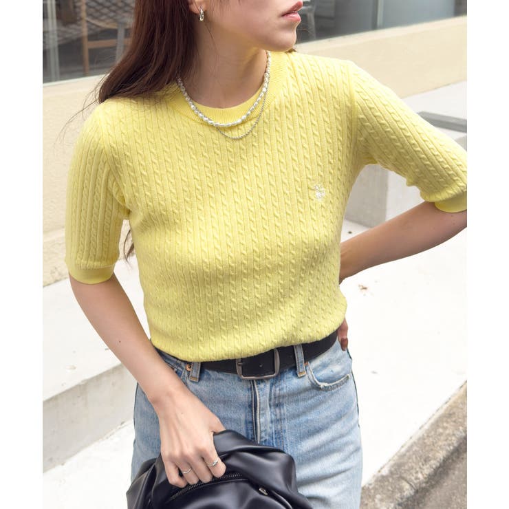 【U.S. POLO ASSN.】ワンポイント刺繍 クルーネックケーブルニット | SETUP7【WOMEN】 | 詳細画像32 