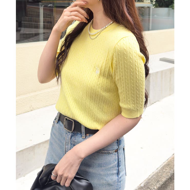 【U.S. POLO ASSN.】ワンポイント刺繍 クルーネックケーブルニット | SETUP7【WOMEN】 | 詳細画像33 