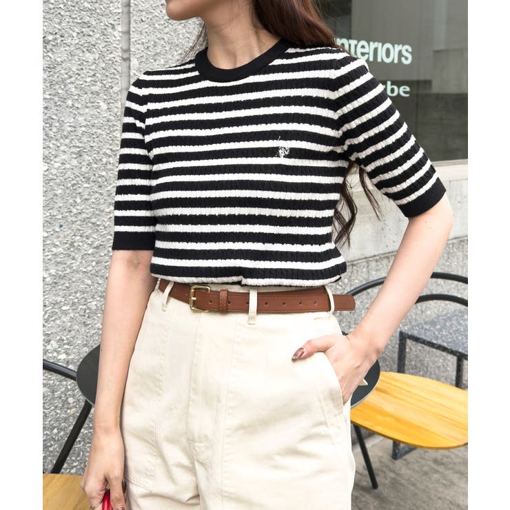 【U.S. POLO ASSN.】ワンポイント刺繍 クルーネックケーブルニット | SETUP7【WOMEN】 | 詳細画像8 