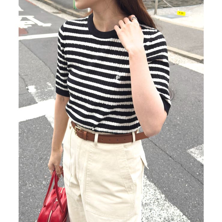 【U.S. POLO ASSN.】ワンポイント刺繍 クルーネックケーブルニット | SETUP7【WOMEN】 | 詳細画像9 