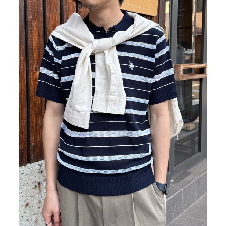 ホワイト×ネイビー | 【U S POLO | SETUP7【MEN】