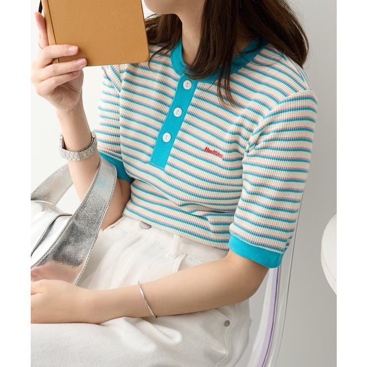 【Healthknit】【別注】マルチボーダーワッフルT/C 50/50 | SETUP7【WOMEN】 | 詳細画像2 