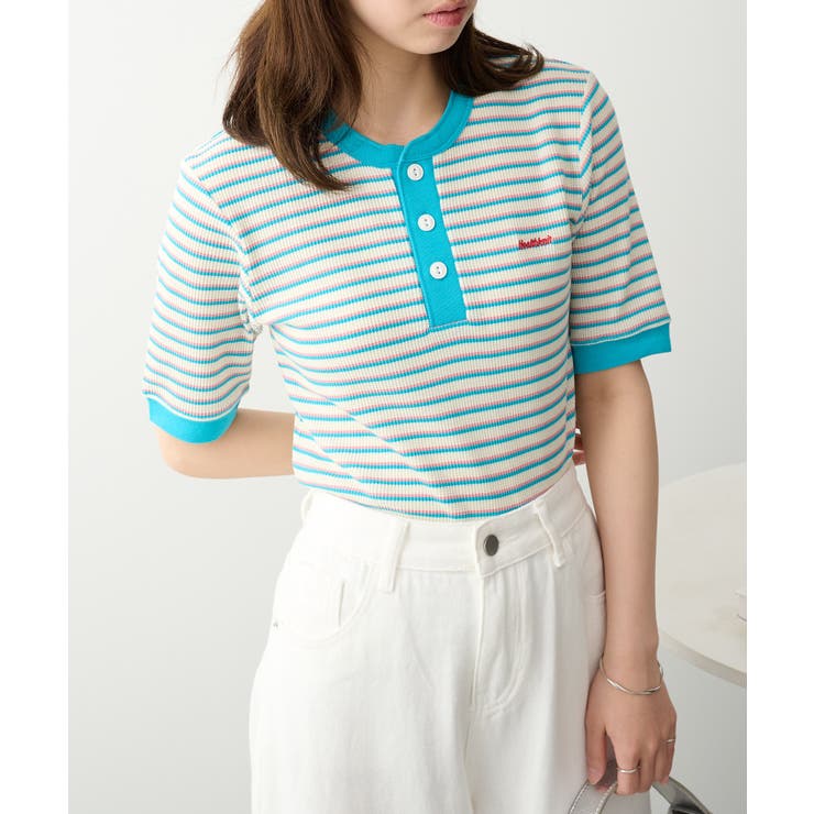 【Healthknit】【別注】マルチボーダーワッフルT/C 50/50 | SETUP7【WOMEN】 | 詳細画像4 
