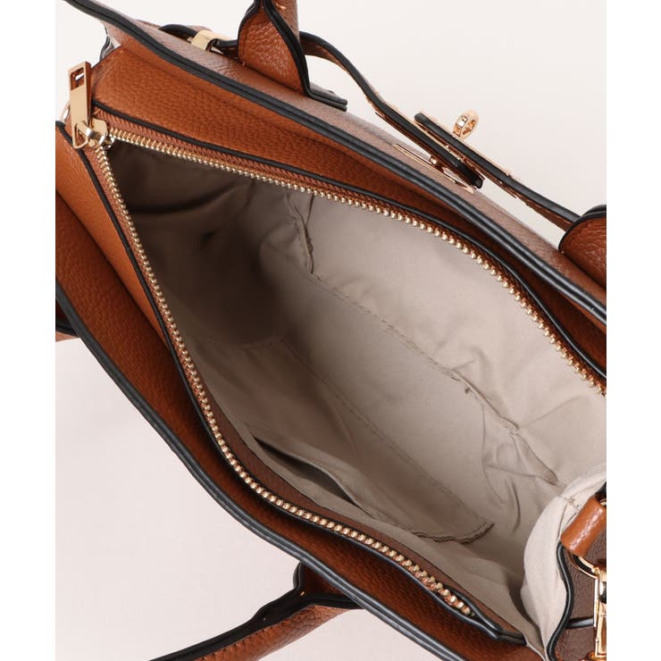 MAISON BREEZE】シボレザー 金具ベルト付きトートバッグ[品番