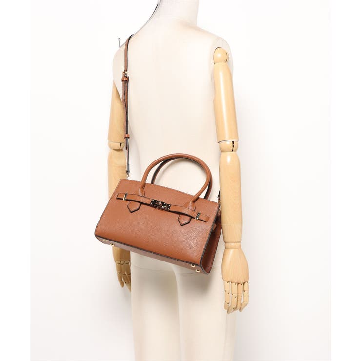 MAISON BREEZE】シボレザー 金具ベルト付きトートバッグ[品番