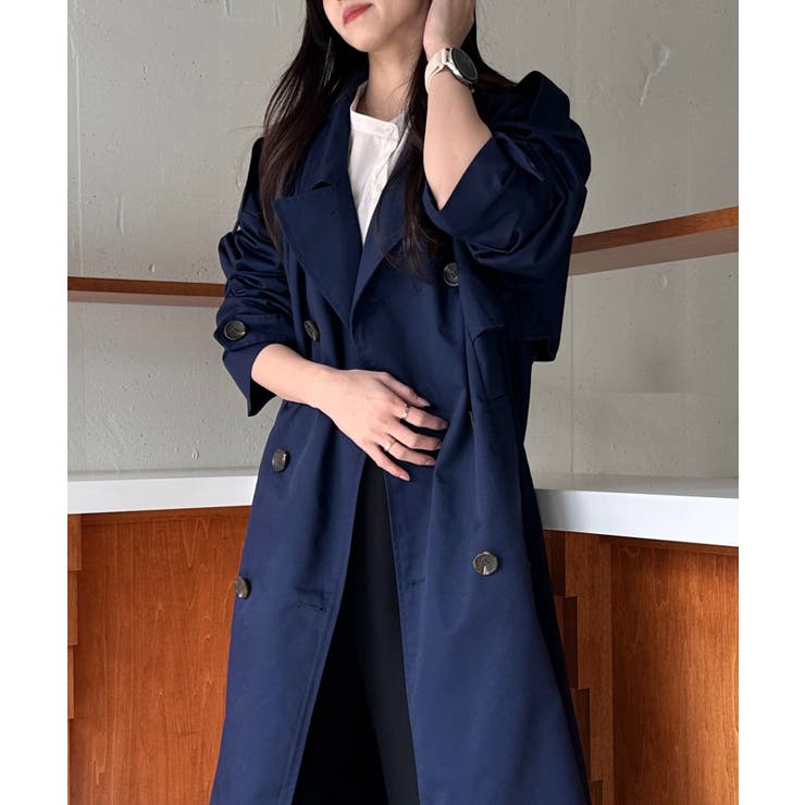 ブリティッシュクロス ダブルブレストオーバーサイズトレンチ