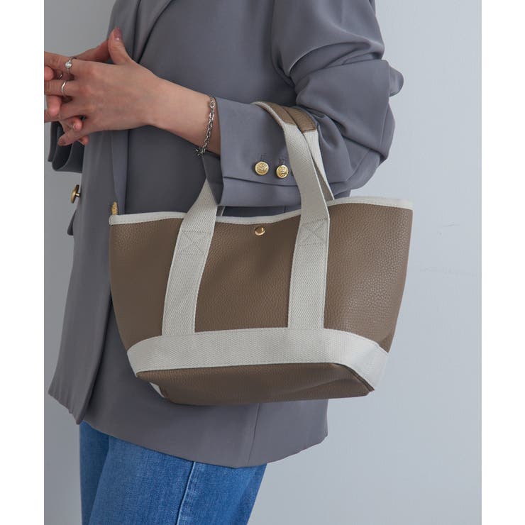 掲載アイテムポーチ付きシボレザーライクミニトートバッグ SNBD[品番