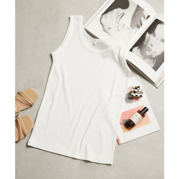 オフホワイト | 【SETUP7】ベーシックリブタンクトップ GLR | SETUP7【WOMEN】