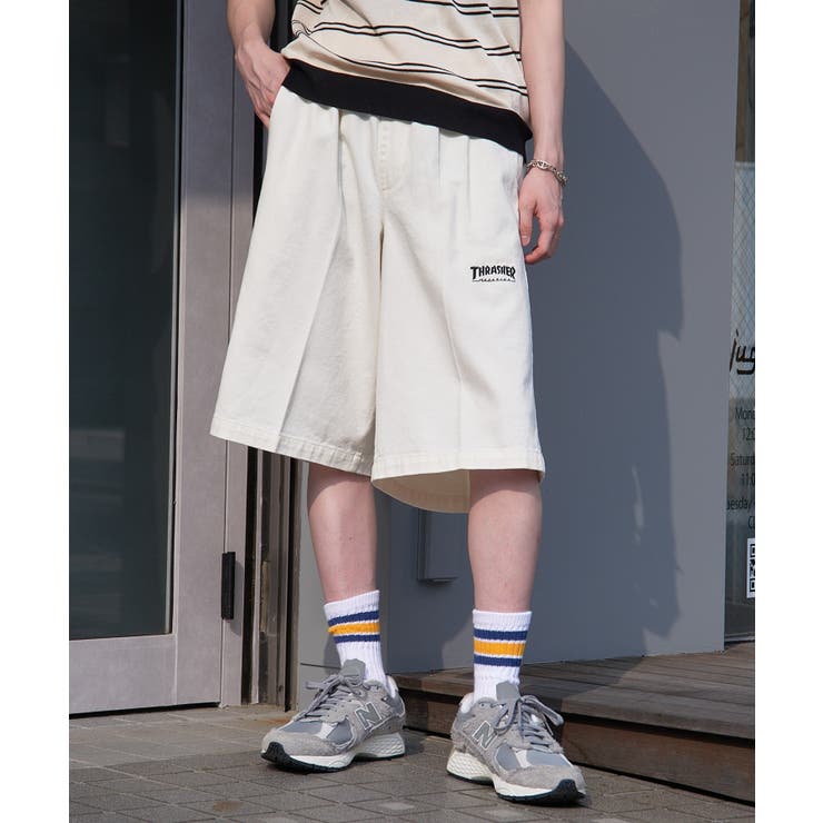 オフホワイト | 【THRASHER】カツラギ・デニムイージーハーフパンツ 017160 | SETUP7【MEN】