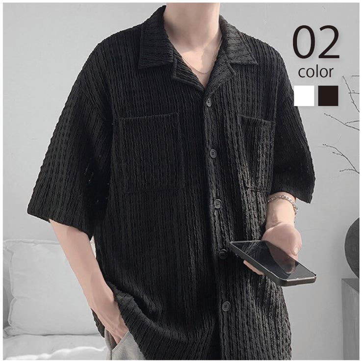 【SETUP7】ジャカード織りキューバシャツ ハーフスリーブ KNF | SETUP7【MEN】 | 詳細画像1 