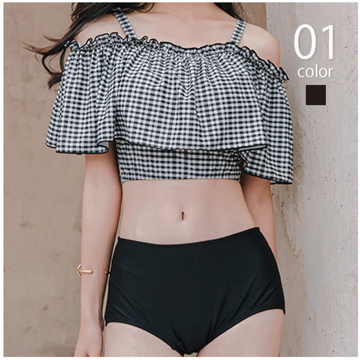 【SETUP7】ギンガムチェックオフショルダー水着 SNK | SETUP7【WOMEN】 | 詳細画像1 