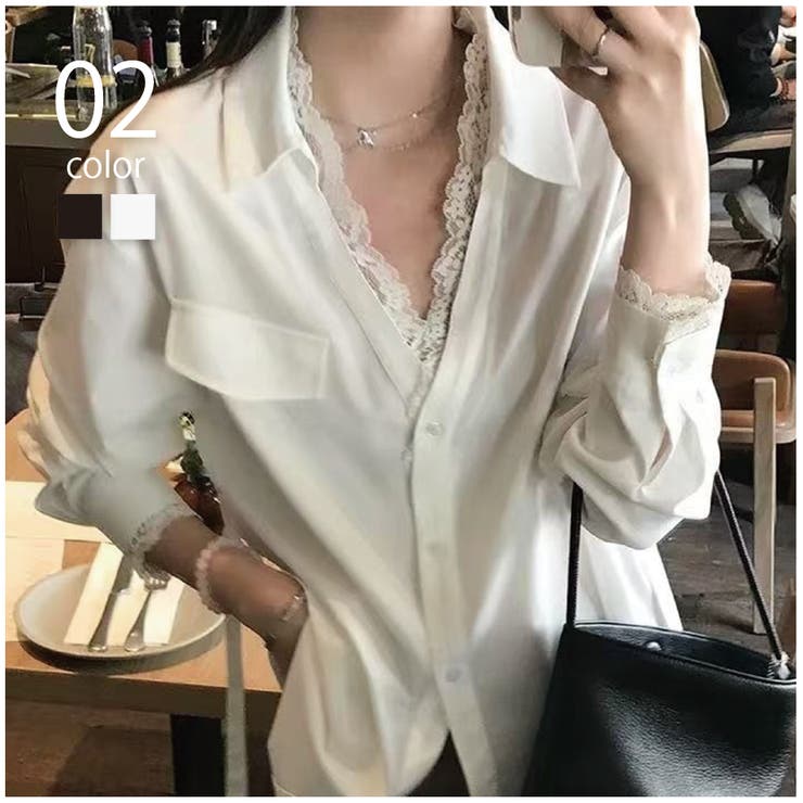 【SETUP7】ルーズデザイン レースシャツ KNF | SETUP7【WOMEN】 | 詳細画像1 