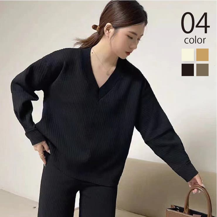 セットアップで嬉しい♪抜け感コーデニットセットアップ SCCH434[品番