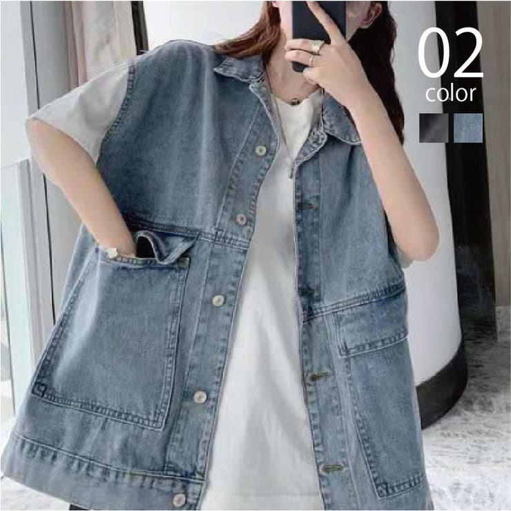 【SETUP7】ビッグシルエットデニムベストジャケット KNF012 | SETUP7【WOMEN】 | 詳細画像1 