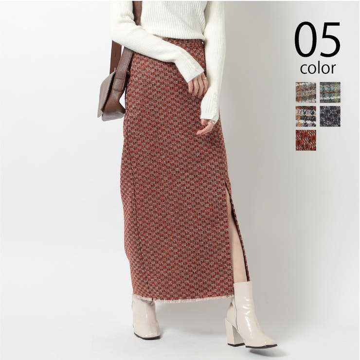 【SETUP7】ラメ入りカラーも選べる！ツイードナロースカート trc | SETUP7【WOMEN】 | 詳細画像1 