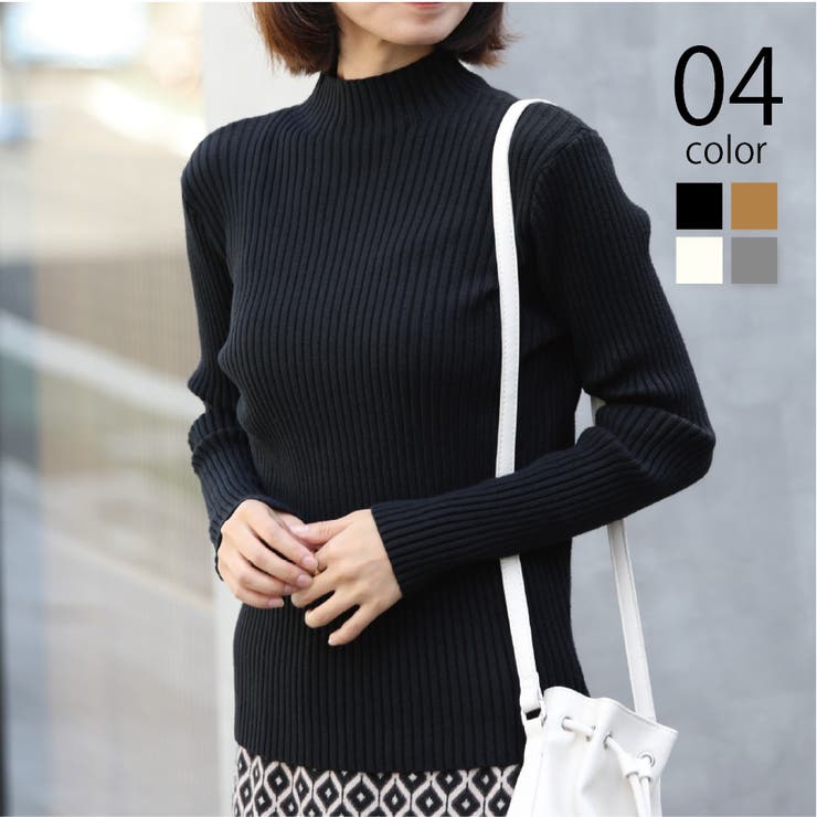 【SETUP7】ボトルネックベーシックリブニット KNF037 | SETUP7【WOMEN】 | 詳細画像1 