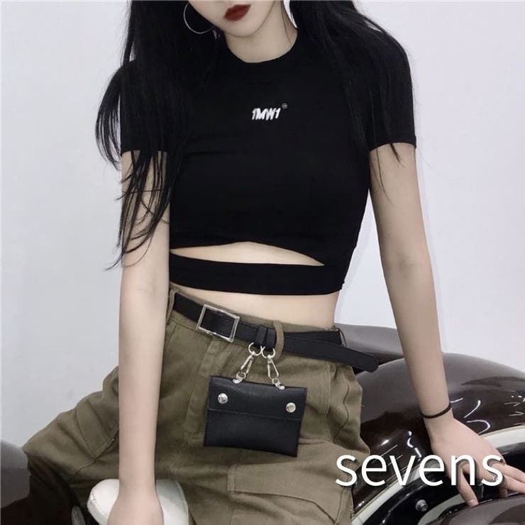 カットアウトハーフトップス 韓国 韓国ファッション | sevens | 詳細画像1 