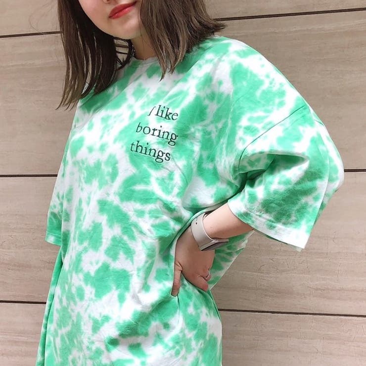 ロゴ刺繍タイダイTシャツ ロゴ刺繍タイダイ染めBIGTEE[品番：ATYW0001874]｜sevens