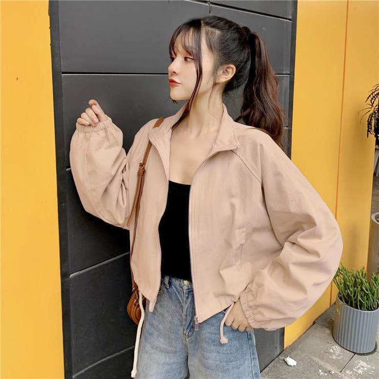 ショート丈ジャケット レディース 韓国 ストリート カジュアル 秋冬