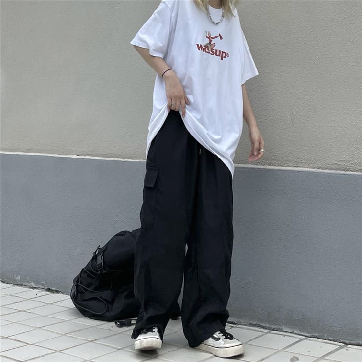 【関税込み】Les Tien イエロー ドローストリング カーゴパンツ ドロストコード ルーズフィットサテンカーゴパンツ ／ サテン