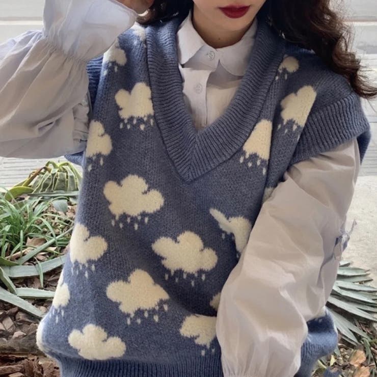 G ジャガード雲柄ニットベスト レディースファッション 品番 Atyw Sevens セブンズ の レディースファッション通販 Shoplist ショップリスト