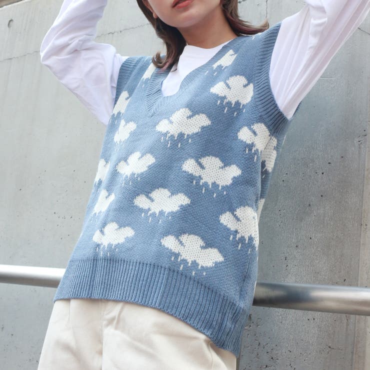 G ジャガード雲柄ニットベスト レディースファッション 品番 Atyw Sevens セブンズ の レディースファッション通販 Shoplist ショップリスト