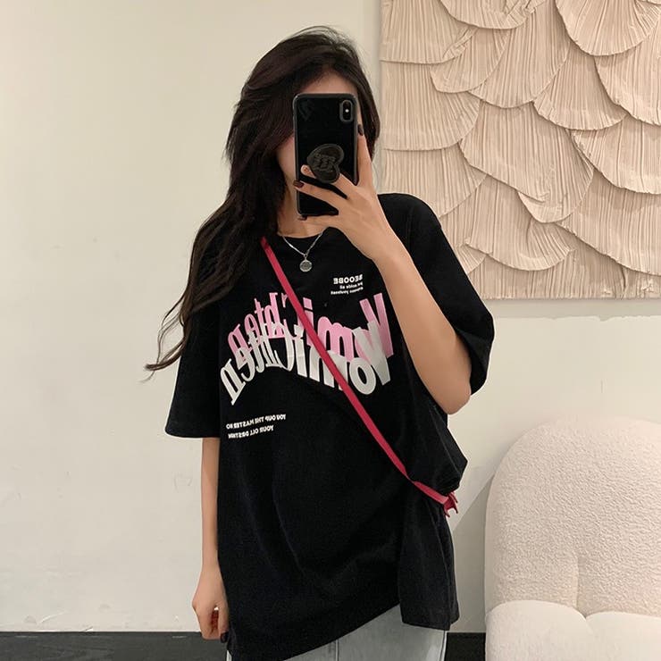 オーバーサイズVernichtenウェーブロゴTシャツ[品番：ATYW0001812