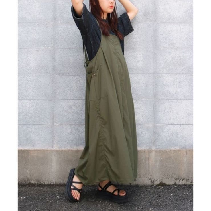 カーキ | ミリタリーワンピース 大人カジュアル シンプル オーバーオール | sevens