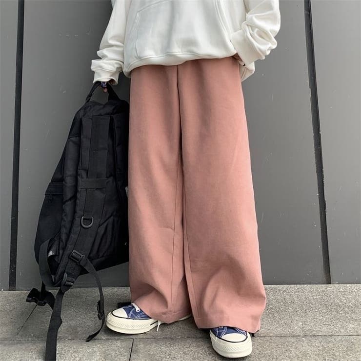 2色 ワイドレッグパンツ ルーズ シンプル ストリート 韓国 ワイドレッグパンツ レディース夏服韓国ファッショントレンド