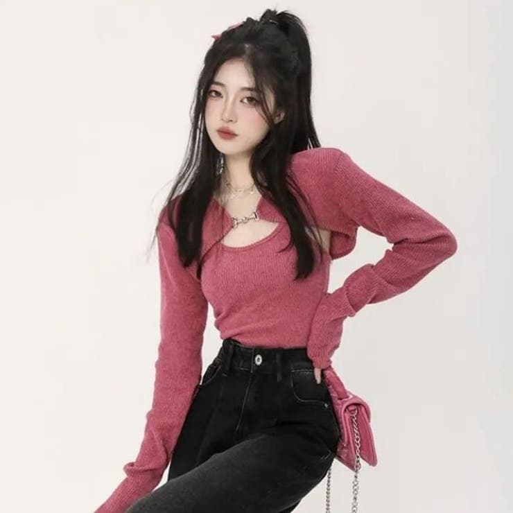 キャミカーディガンセット 韓国 ストリート 海外ガール
