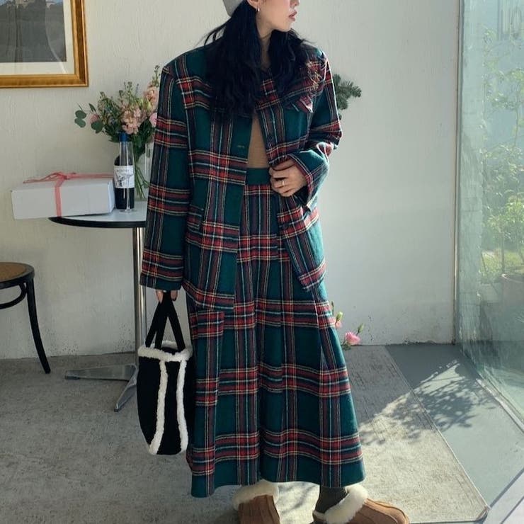 チェックセットアップ 韓国 スクール[品番：ATYW0002335