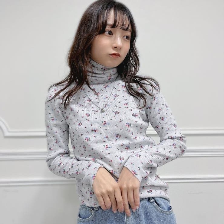 ミニフラワー柄トップス 韓国 ガーリー フェミニン 小花柄