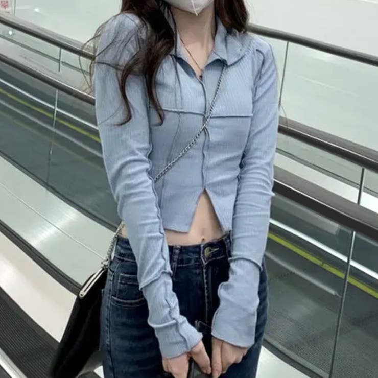 非常に高い品質 ライントップス 韓国 Y2K[品番：ATYW0002498 肌見せ ストリート トップス