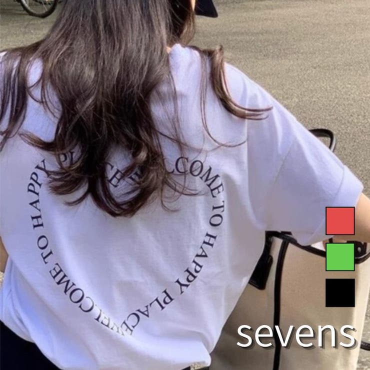 ハートバックプリントTシャツ カジュアル ガーリー 韓国  | sevens | 詳細画像1 