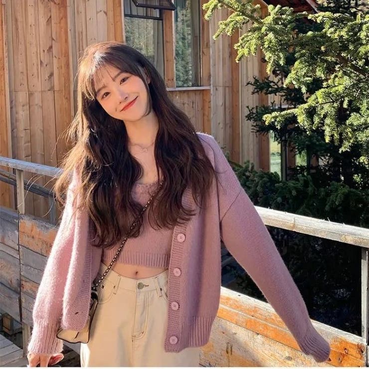 キャミ カーディガンセット 韓国[品番：ATYW0002124]｜sevens