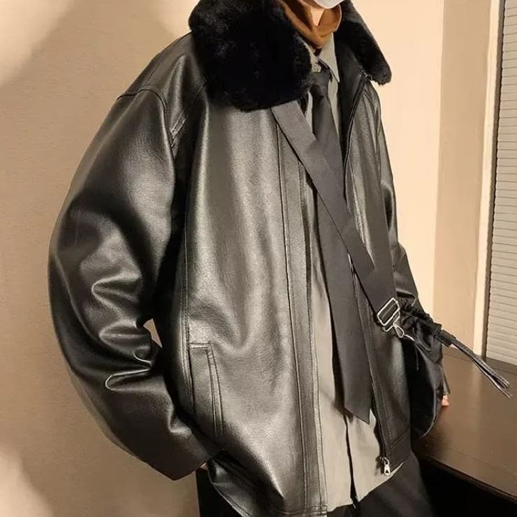 レザー 韓国系 ジャケット ライダース フェイクムートン 全2色 楽天市場】ジャケット《フェイクレザージップジャケット 全2色