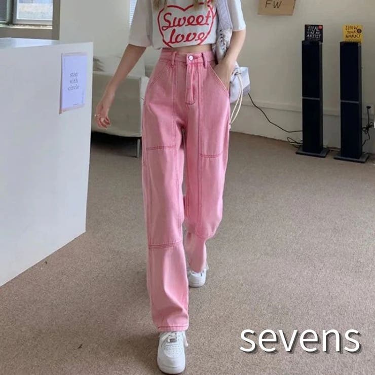 スペシャル特典 カーゴデニムパンツ ピンク  韓国[品番：ATYW0002134]｜sevens（セブンズ）のレディースファッション通販｜SHOPLIST（ショップリスト） パンツ